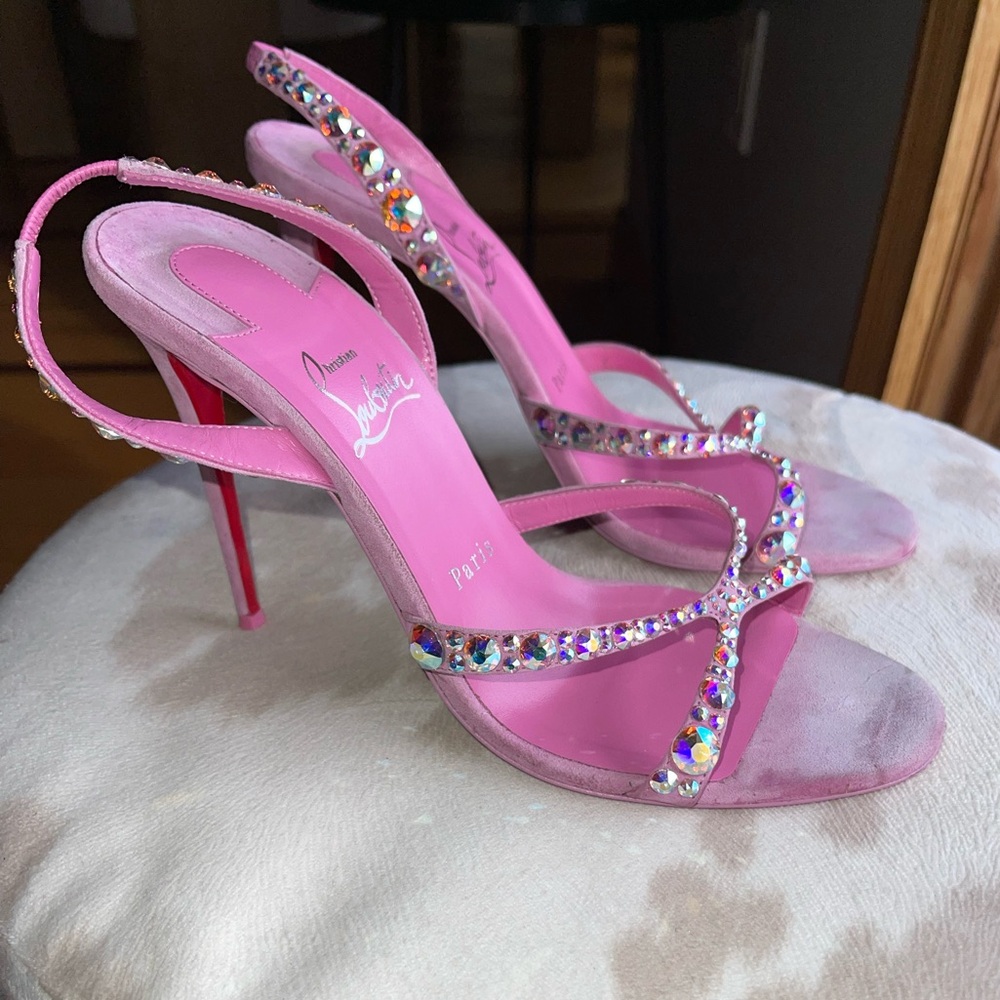 Elegant Pink Stiletto Heels with Rhinestone Accents